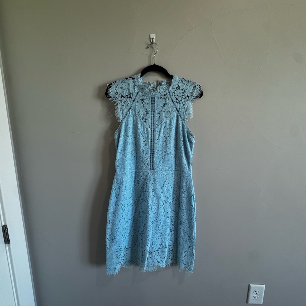 Nordstrom Lace Mini Dress in Soft Blue